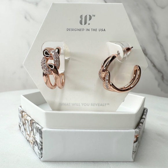 Bomb Party April We Love The Details Hoop Earrings ER41573 New with Tags - Picture 4 of 6